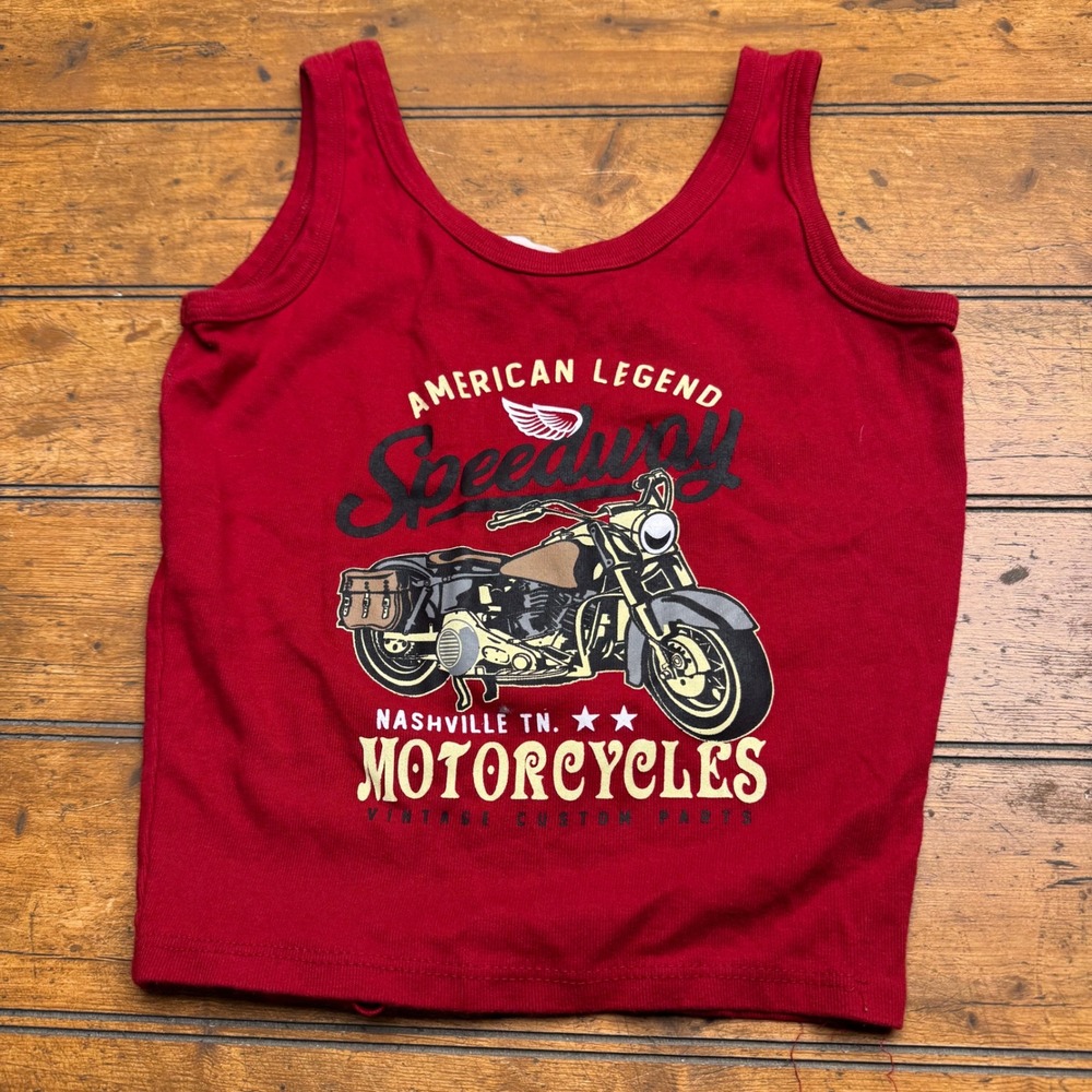 Obsessive Love Red American Legend Motorcycle Tank Top Women's Size‎ S